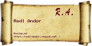 Redl Andor névjegykártya